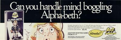 Alpha-Beth - Advertisement Flyer - Front Image