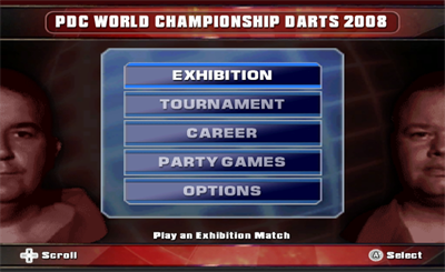 PDC World Championship Darts 2008 - Screenshot - Game Select Image