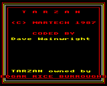 Tarzan (Martech) - Screenshot - Game Title Image