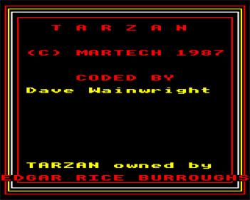 Tarzan (Martech Games) - Screenshot - Game Title Image