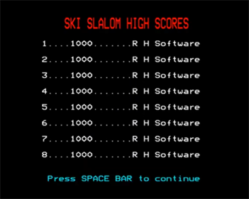 Ski Slalom - Screenshot - High Scores Image