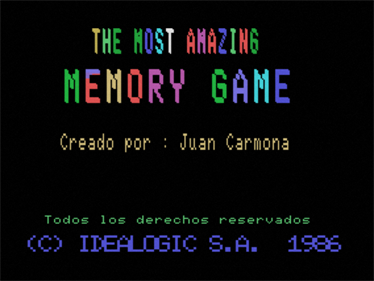 The Most Amazing Memory Game - Screenshot - Game Title Image