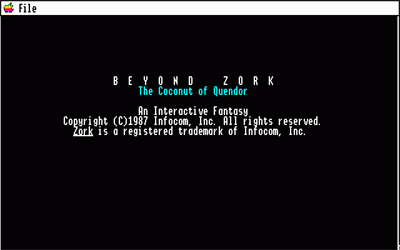 Beyond Zork - Screenshot - Game Title Image