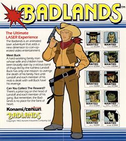 Badlands (Konami) - Advertisement Flyer - Back Image