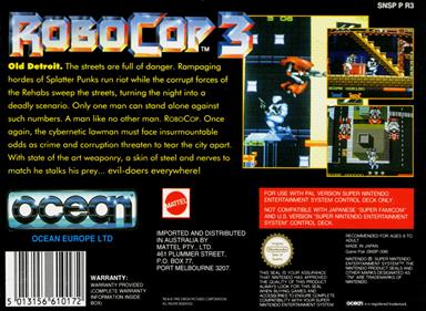 RoboCop 3 - Box - Back Image