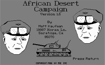 African Desert Campaign - Screenshot - Game Title Image