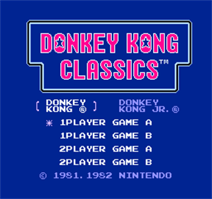 Donkey Kong Classics - Screenshot - Game Title Image