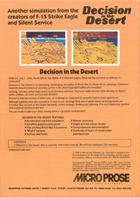 Decision in the Desert - Box - Back Image