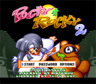 Pocky & Rocky 2 - Screenshot - Game Title Image