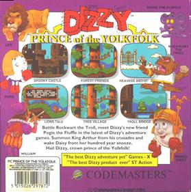 Dizzy: Prince of the Yolkfolk - Box - Back Image
