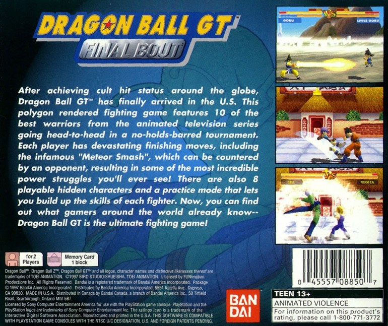 Here's the Complete List of Dragon Ball GT Final Bout Cheats!