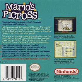 Mario's Picross - Box - Back Image