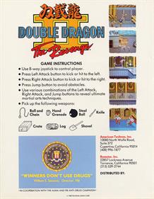 Double Dragon II: The Revenge - Advertisement Flyer - Back