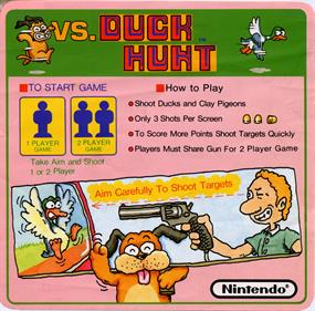 Vs. Duck Hunt - Arcade - Controls Information Image