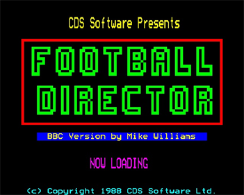 Football Director - Screenshot - Game Title Image