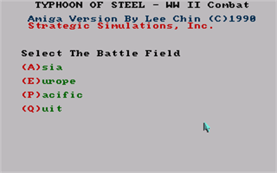Typhoon of Steel - Screenshot - Game Select Image