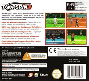 Top Spin 3 - Box - Back Image