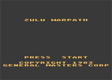 Zulu Warpath - Screenshot - Game Title Image