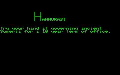 Hamurabi - Screenshot - Game Title Image