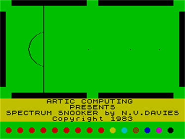 Snooker (Artic Computing) - Screenshot - Game Title Image