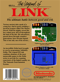 Zelda: The Legend of Link - Fanart - Box - Back