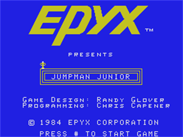 Jumpman Junior - Screenshot - Game Title Image