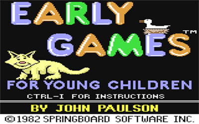 Early Games for Young Children - Screenshot - Game Title Image