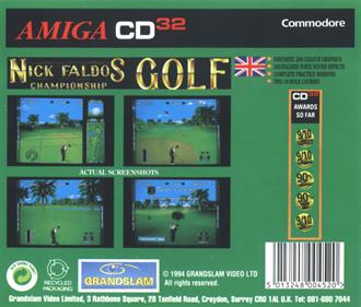 Nick Faldos Championship Golf - Box - Back Image