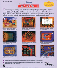 Aladdin Activity Center - Box - Back Image