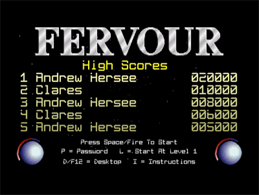Fervour - Screenshot - High Scores Image