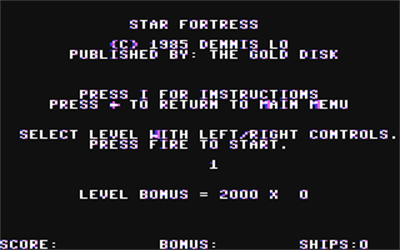Star Fortress - Screenshot - Game Title Image