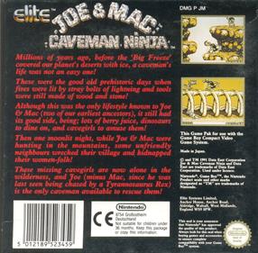 Joe & Mac - Box - Back Image