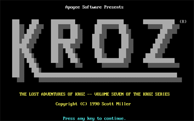 Lost Adventures of Kroz - Screenshot - Game Title Image