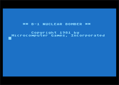 B-1 Nuclear Bomber - Screenshot - Game Title Image