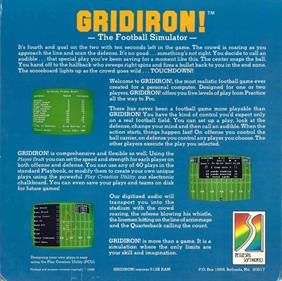 Gridiron! - Box - Back Image