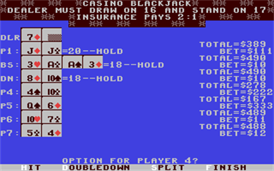 Casino Blackjack (Softdisk Publishing) - Screenshot - Gameplay Image