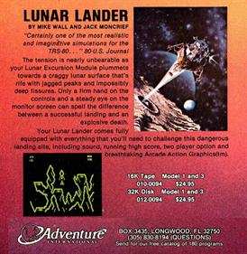 Lunar Lander - Advertisement Flyer - Front Image
