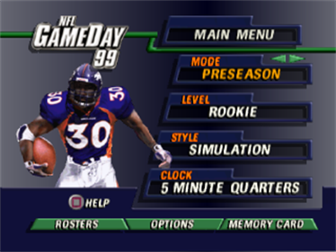 NFL GameDay 99 - Screenshot - Game Title Image