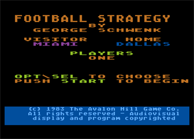 Computer Football Strategy - Screenshot - Game Select Image