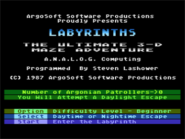 Labyrinths (ANALOG) - Screenshot - Game Title Image