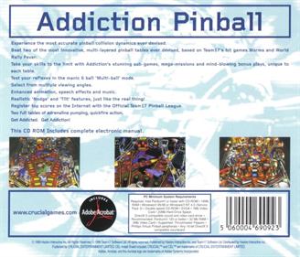 Addiction Pinball - Box - Back Image