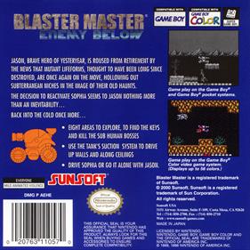 Blaster Master: Enemy Below - Box - Back Image