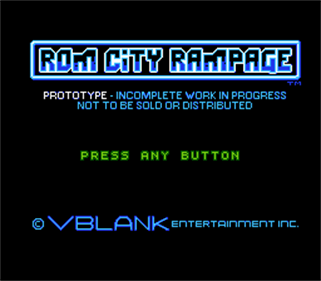 ROM City Rampage - Screenshot - Game Title Image