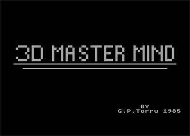 3D Master Mind - Screenshot - Game Title Image