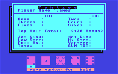 Computer Yehtzee - Screenshot - Gameplay Image