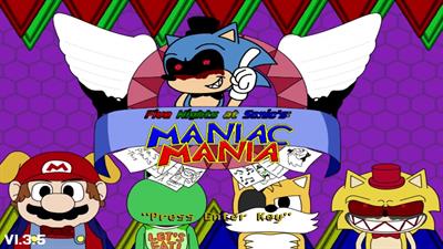 Five Night's at Sonic's: Maniac Mania - Screenshot - Game Title Image