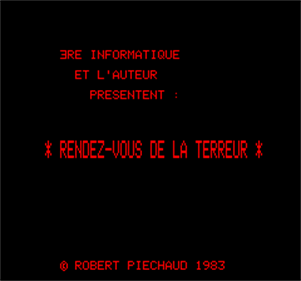 Le Rendez Vous de la Terreur - Screenshot - Game Title Image
