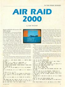 Air Raid 2000 - Advertisement Flyer - Front Image