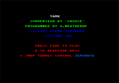 Tank - Screenshot - Game Select Image