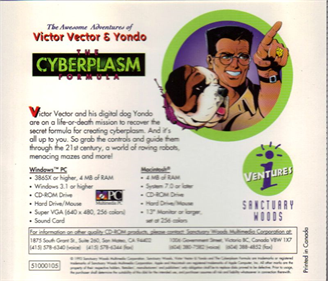 The Awesome Adventures of Victor Vector & Yondo: The Cyberplasm Formula - Box - Back Image